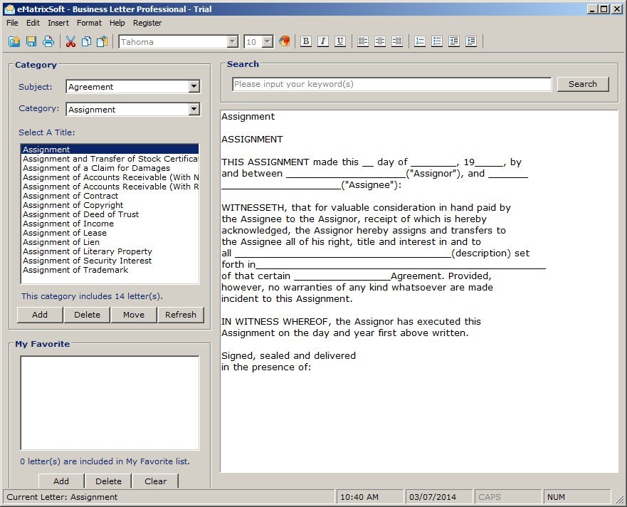 Assignment Of Accounts Receivable